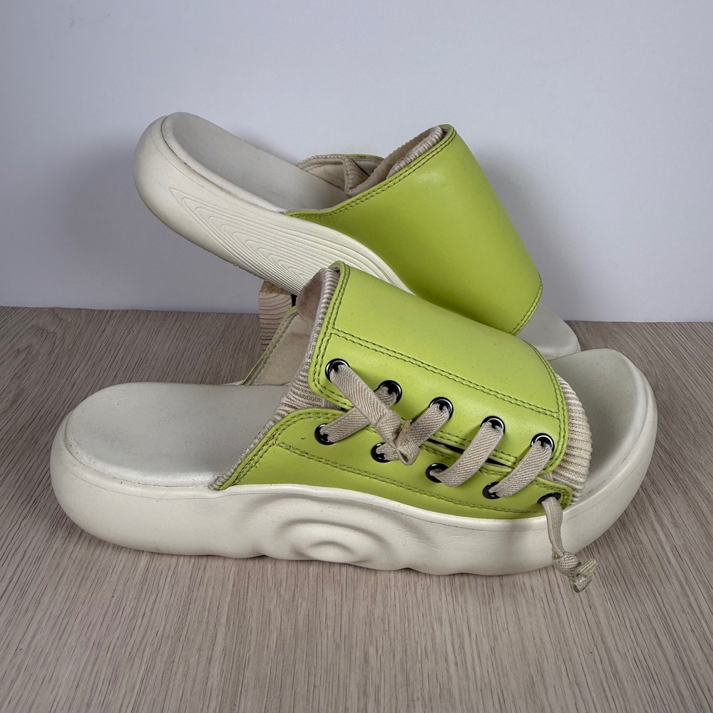 Slide Sandals Camper Womens 10 Lime Green Platform Lace Up W1640873